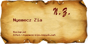 Nyemecz Zia névjegykártya